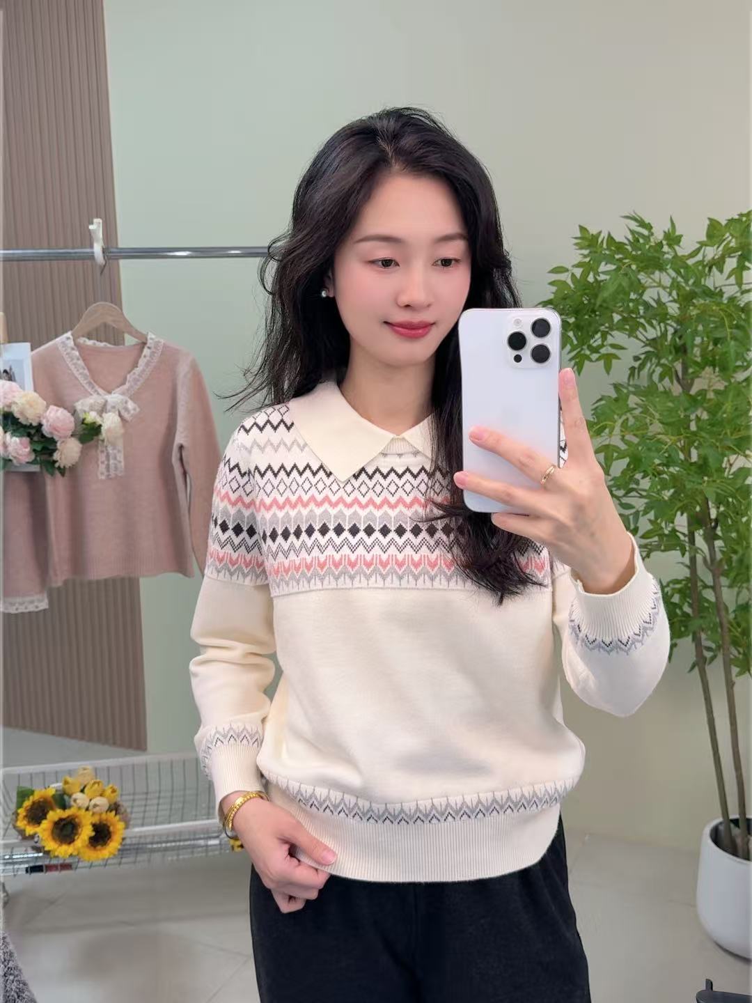 婉婉「W822-W972」秋冬日常穿搭精选时尚百搭针织衫