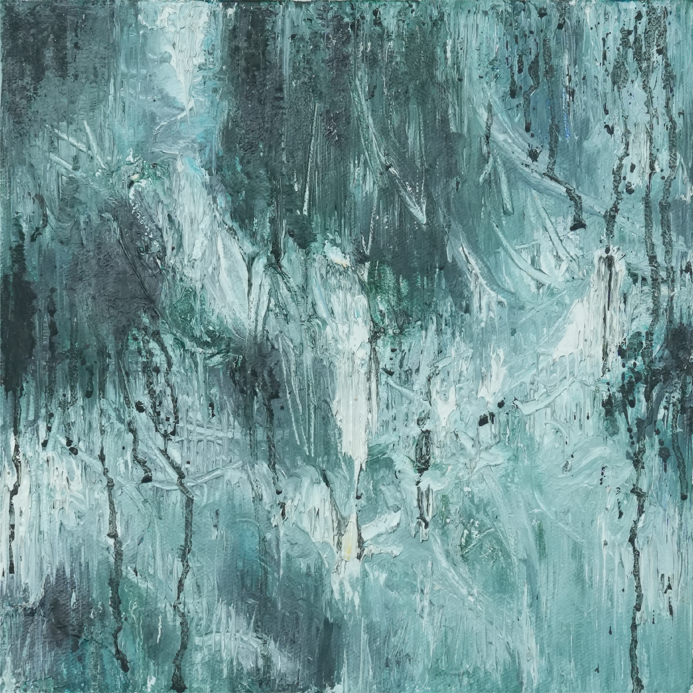 1996、葛震《浪花与泡沫之二》，规格：30x30cm