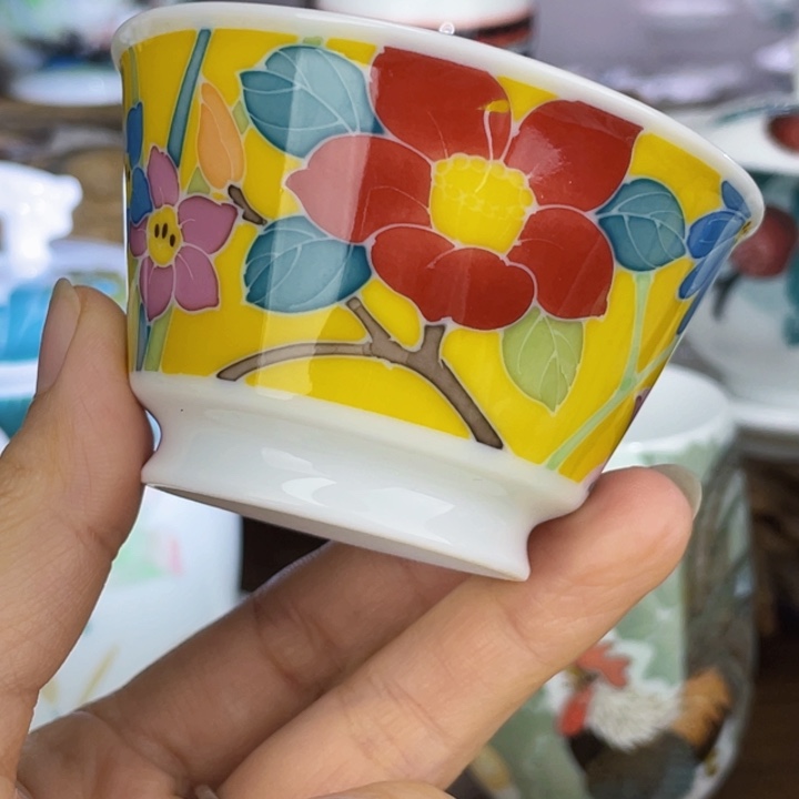 杯主人杯手绘釉下彩