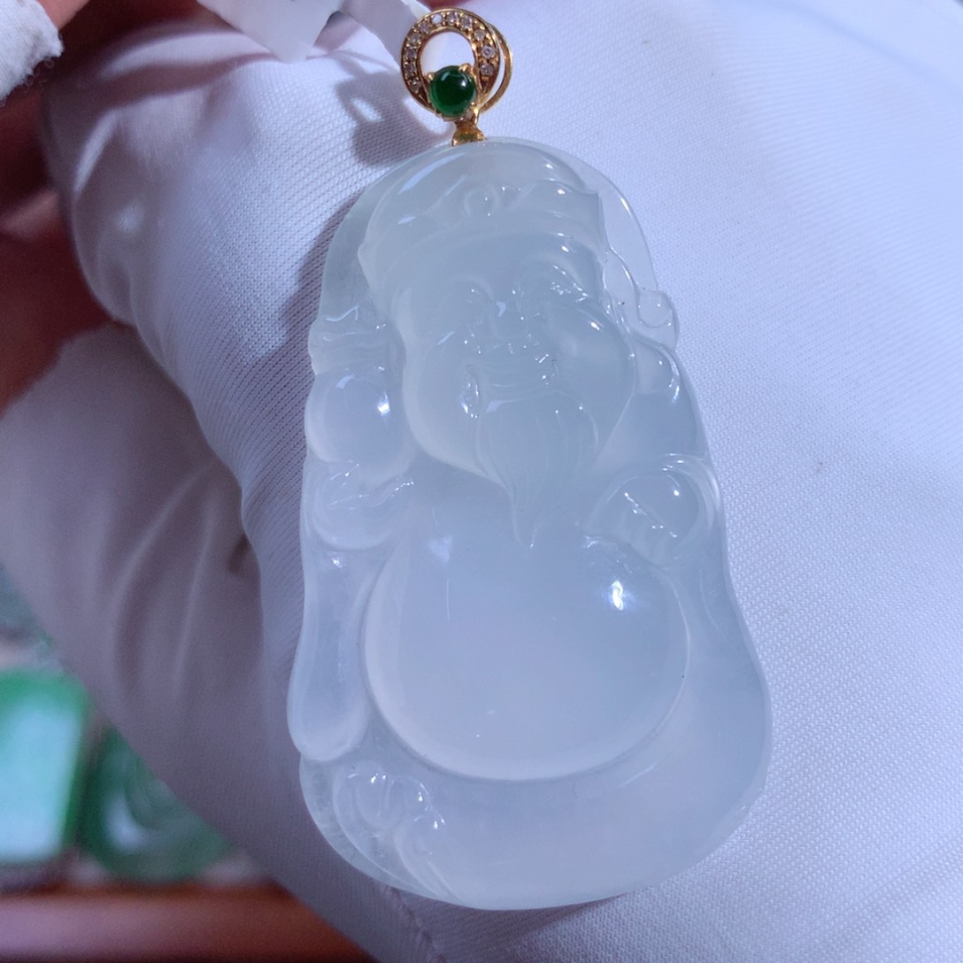 翡翠颈饰18K金镶嵌财财