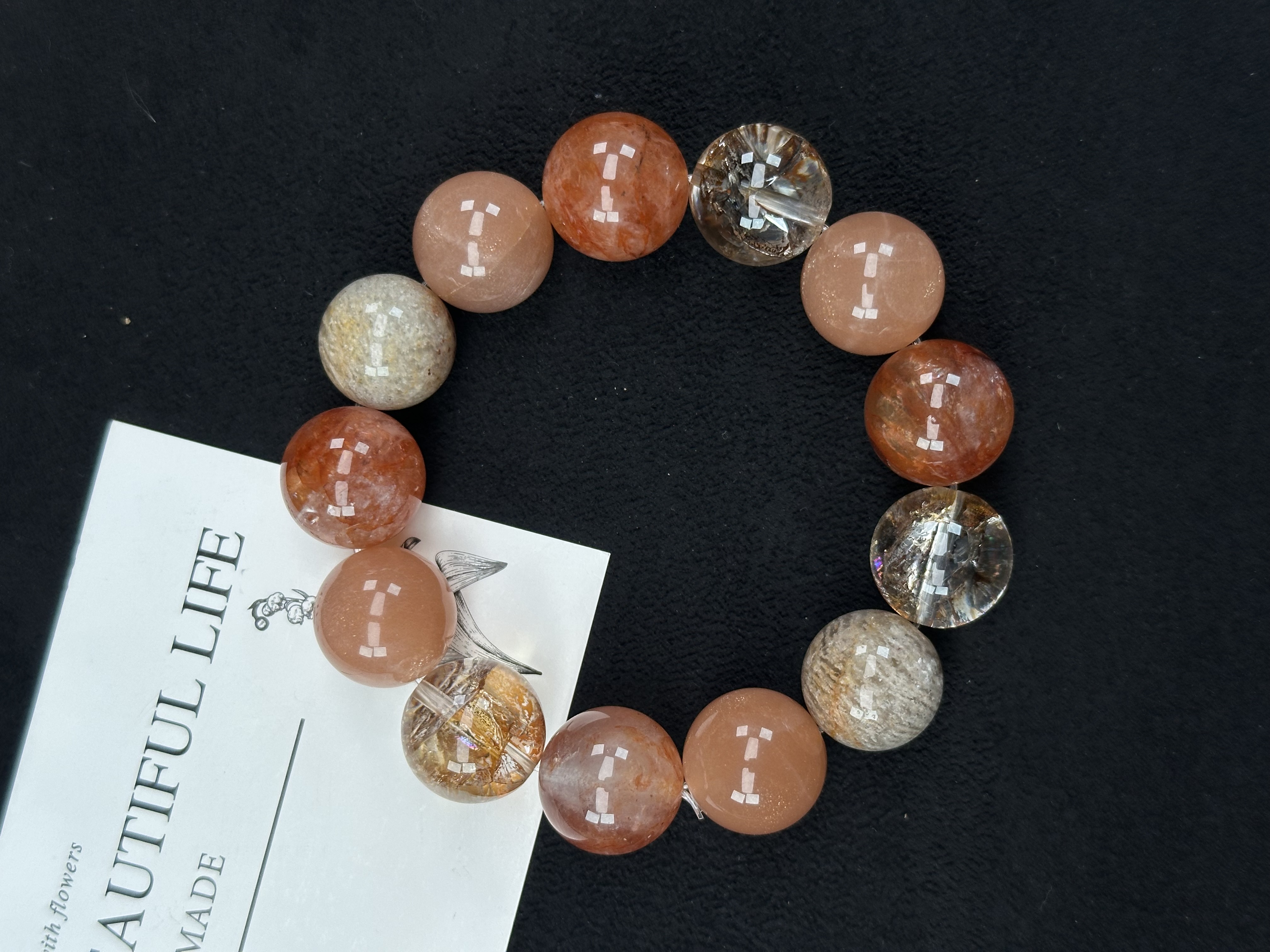 【金桂女王】金箔+太阳石手串【拍两单是一条价格】多样性发一 w1600