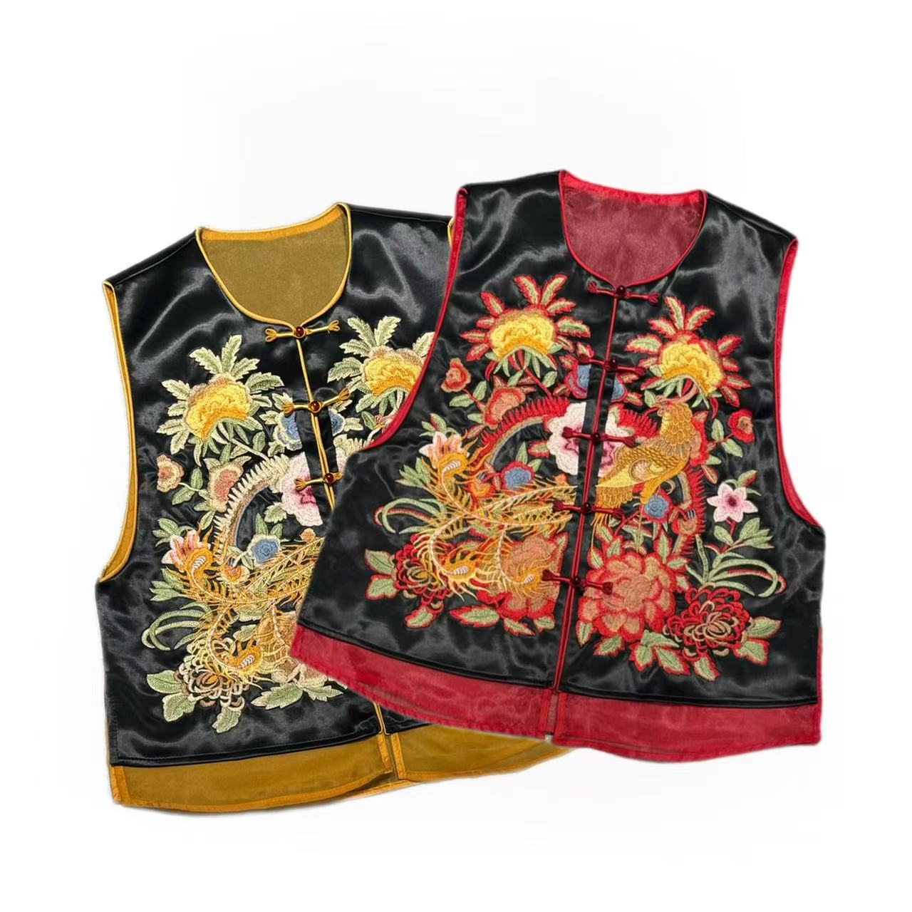 28667#冬季新款新中式《东方古典》刺绣潮流气质百搭复古马甲