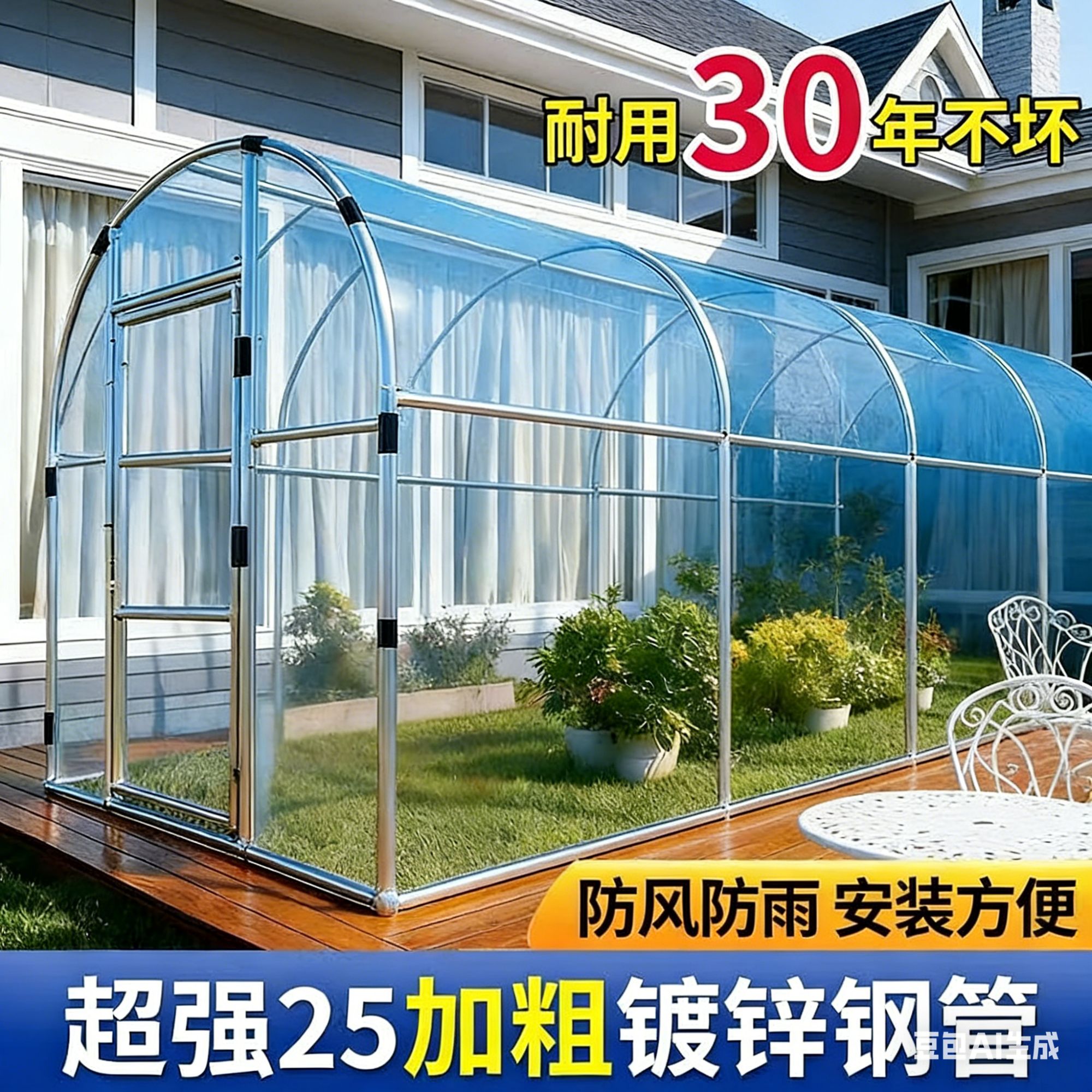 2米*2米家用养花阳光棚雨棚防晒雨棚取暖棚