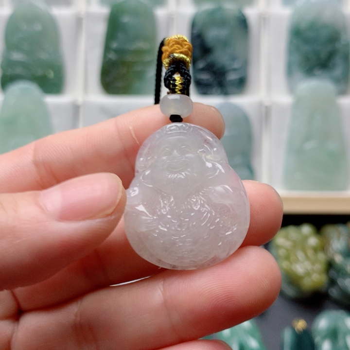 翡翠未镶嵌吊坠(不含链)孤***年文财神
