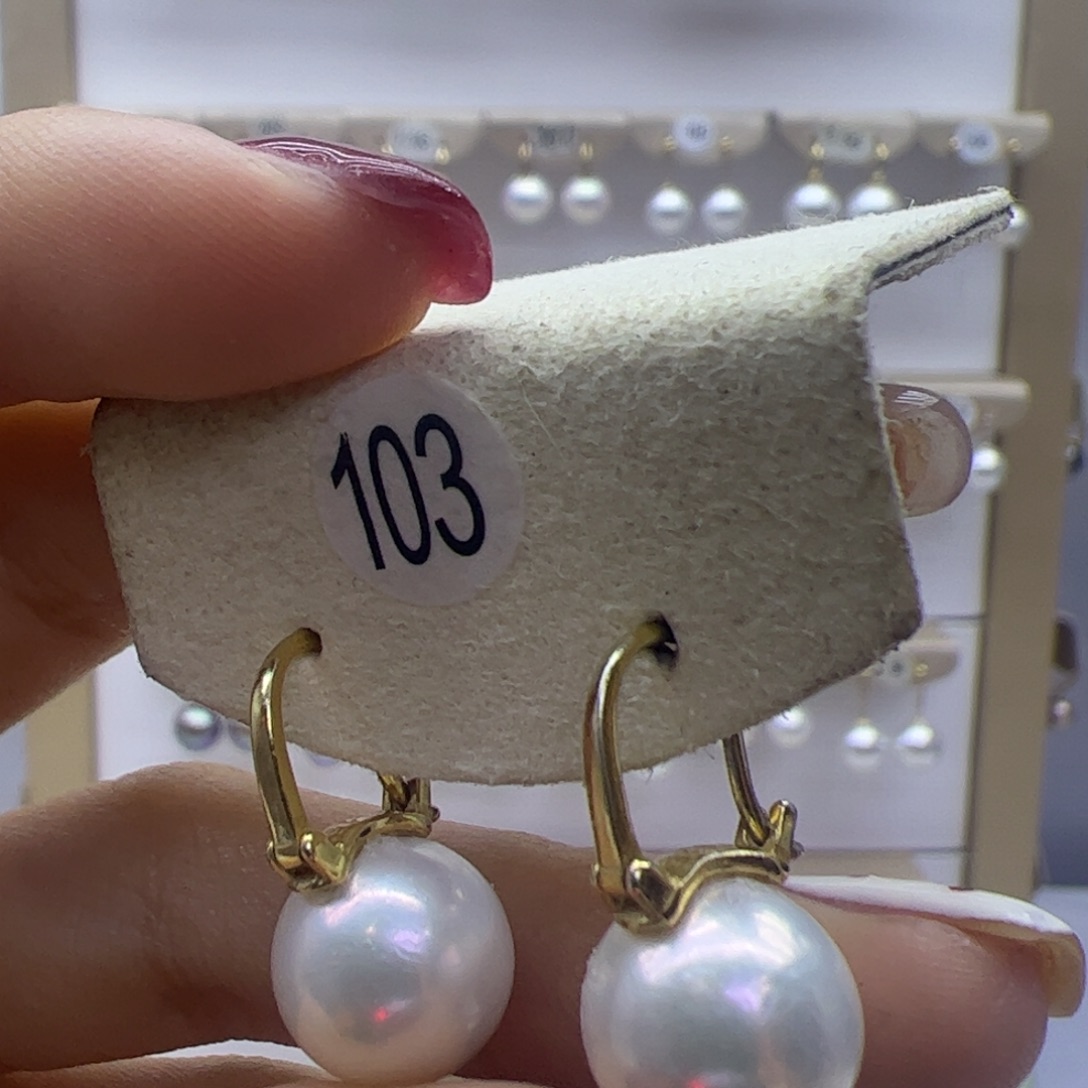 淡水珍珠耳饰银S925镶嵌