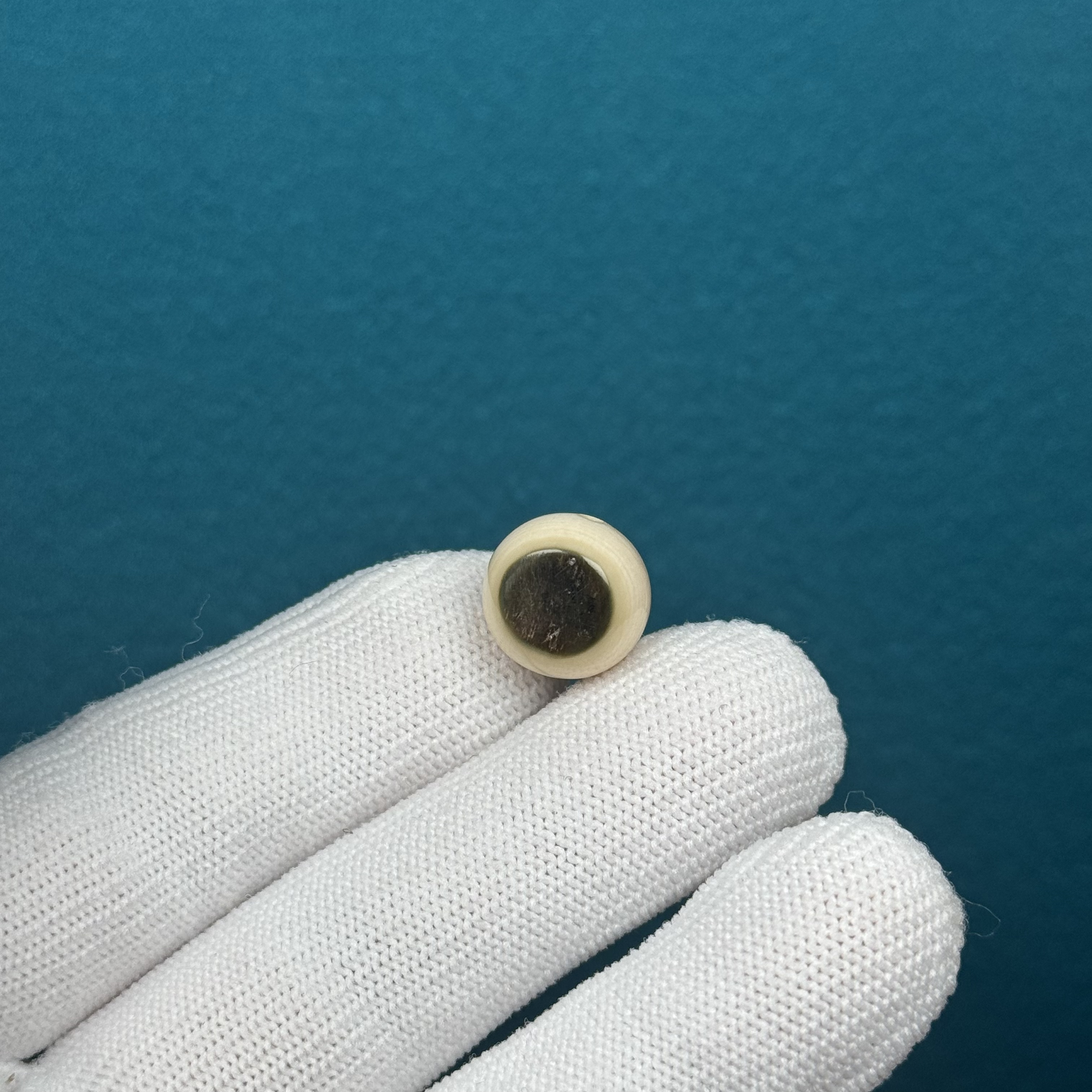 D45-71天然猛犸牙 蓝眼睛圆珠 13.1mm一物一图假一罚十