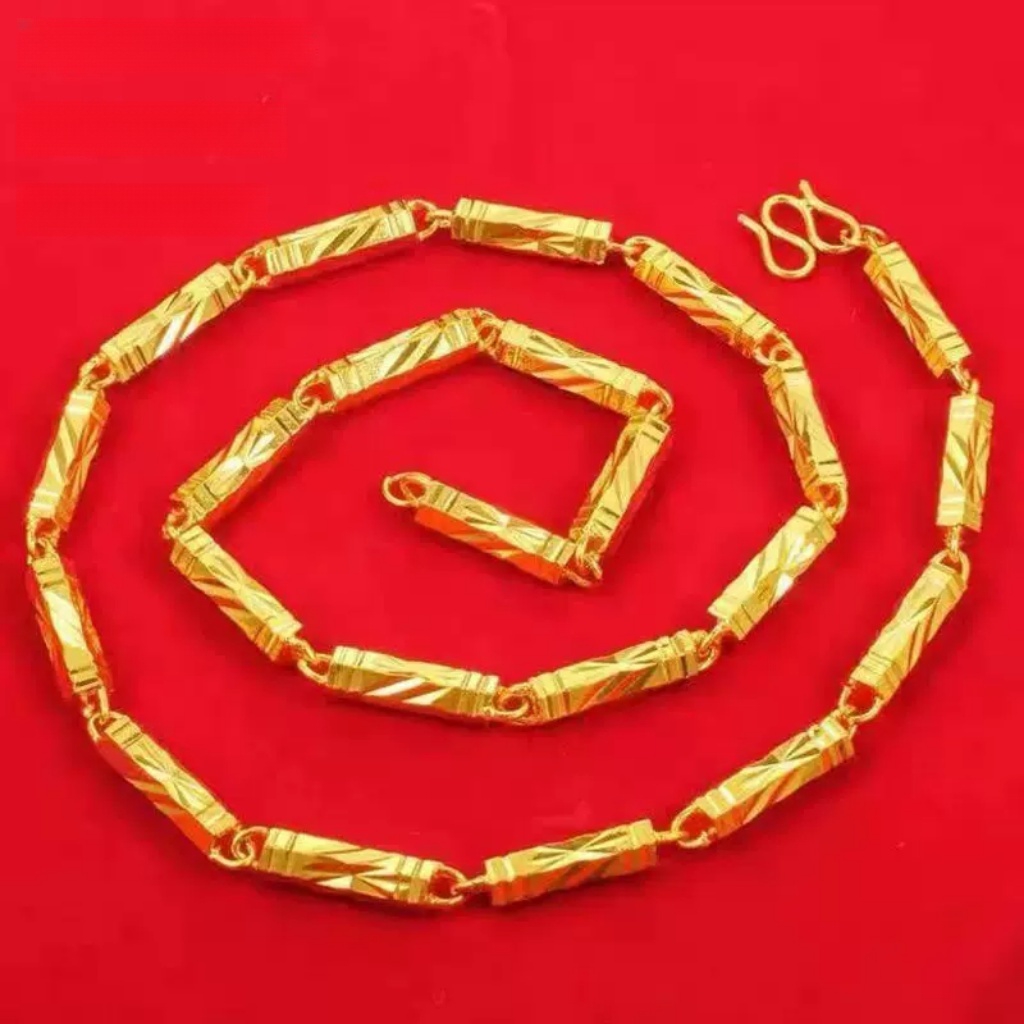 合金项链 精工卡4实心六角竹节项链时尚百搭潮流款