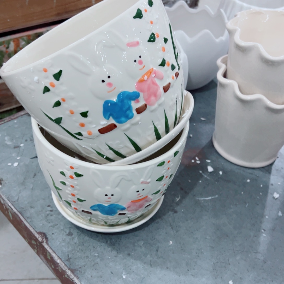 有孔，陶瓷花盆满10米包邮发货