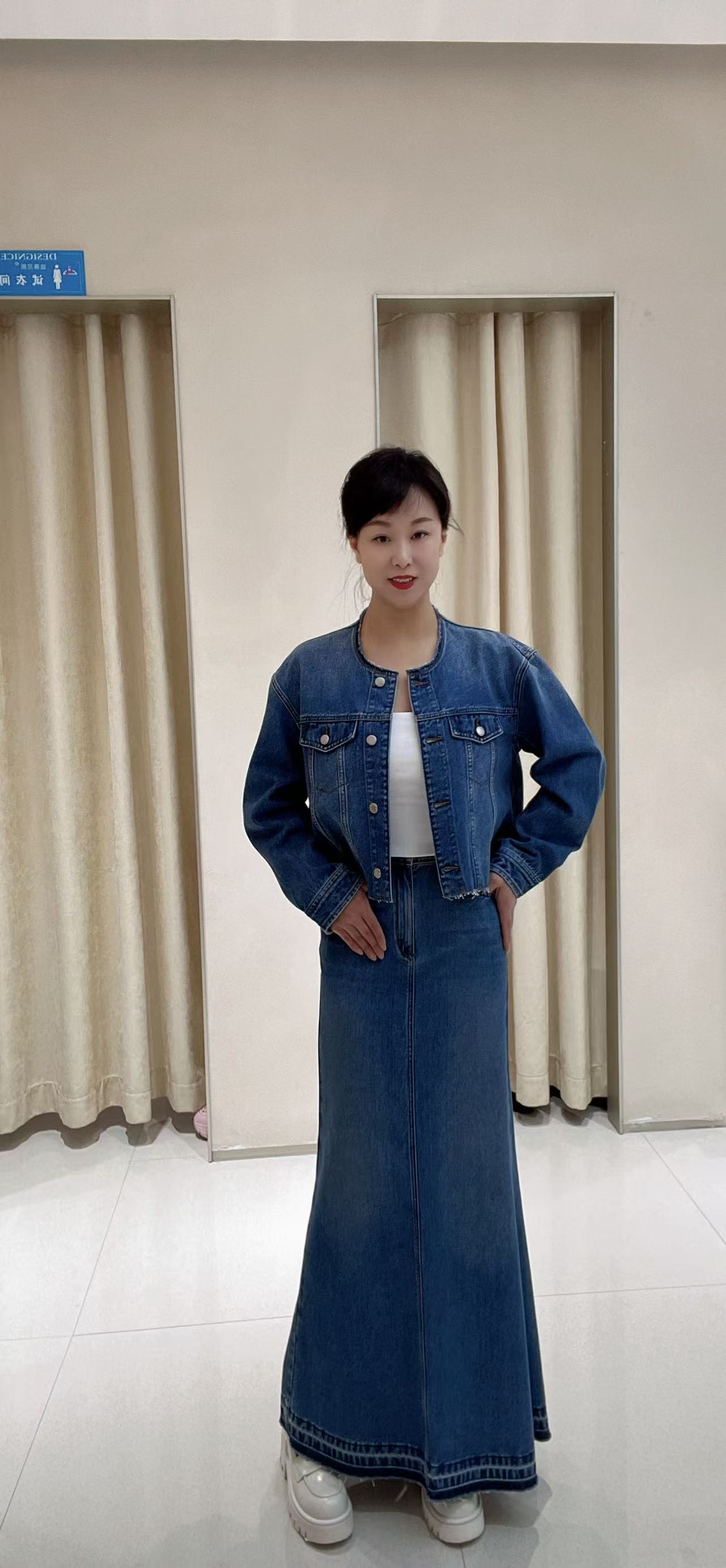 迪家时尚丹宁牛仔半裙