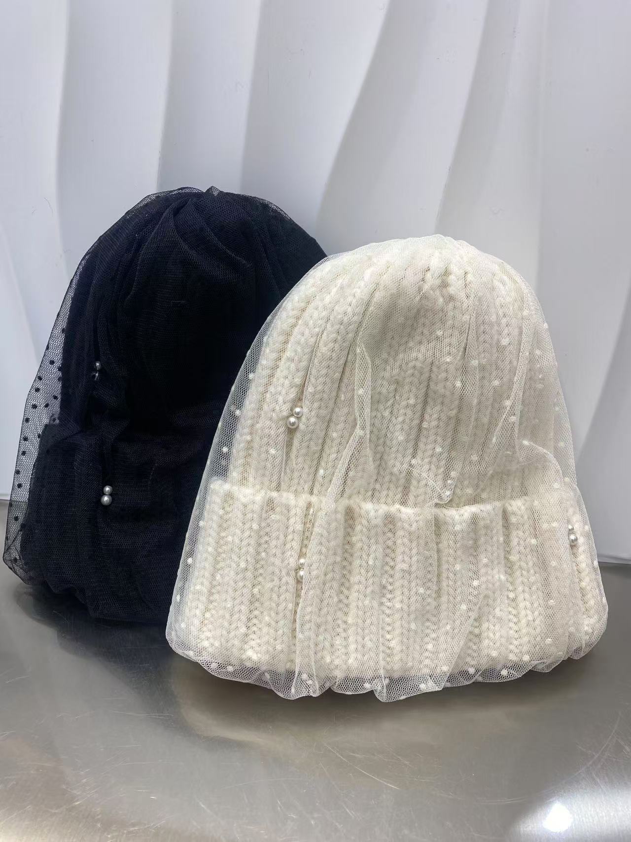 帽之都新款网纱毛线帽M315