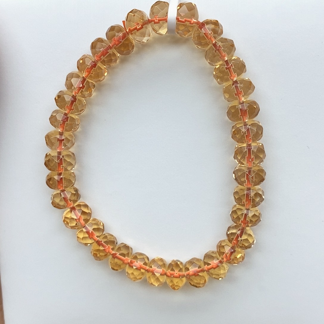 水晶手链未镶嵌偌**菲巴西黄算盘珠7