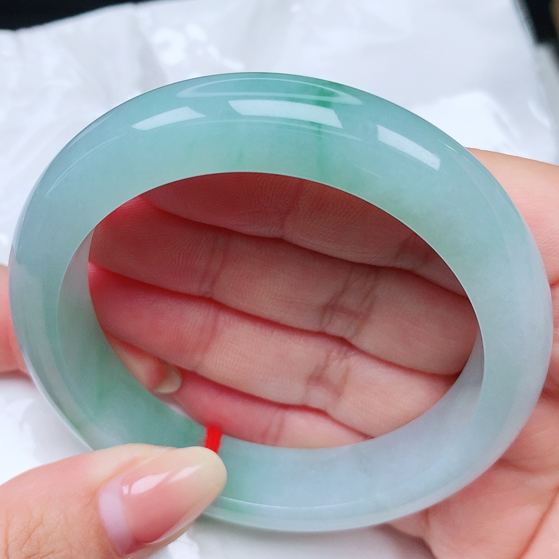 未镶嵌手镯翡翠29宽版蓝底飘花