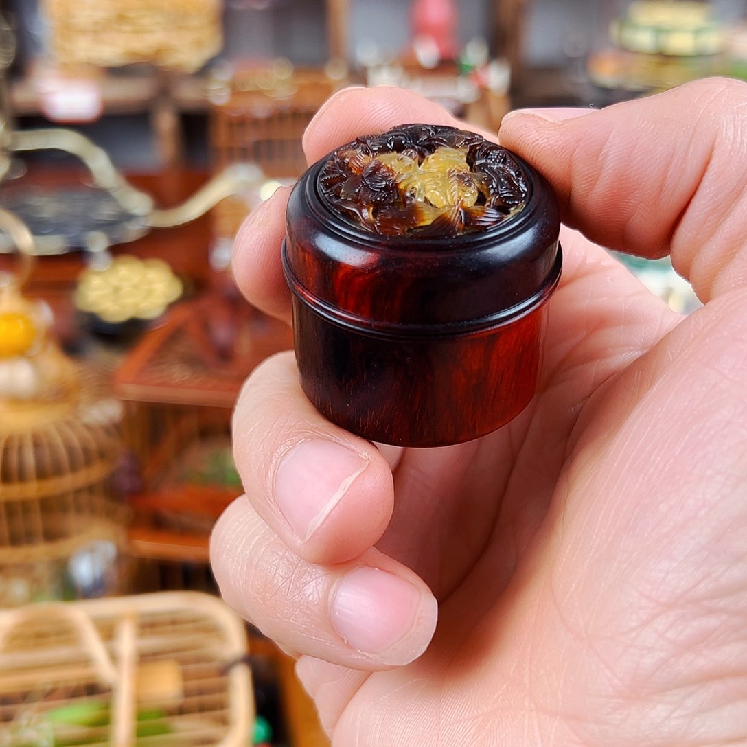 木小叶紫檀一体整挖竹蛉筒