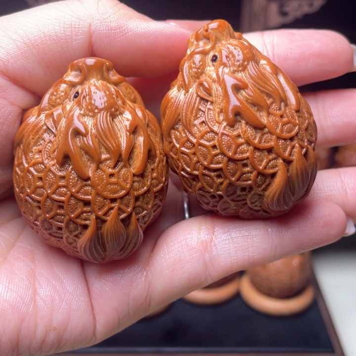 吊坠橄榄核金币龙龟手球3.5