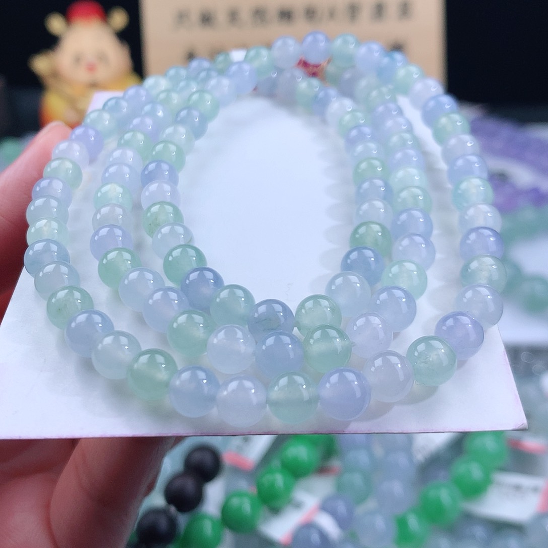 翡翠手链未镶嵌卡6mm