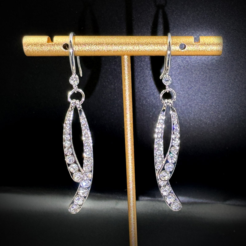 合金耳饰 小众设计感交叉流苏耳钩女简约个性百搭显瘦耳环耳饰品