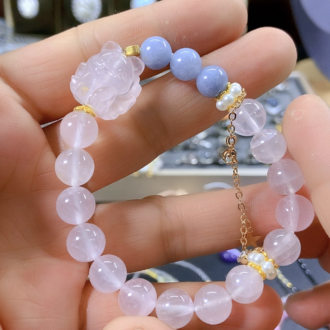 水晶手链未镶嵌粉狐