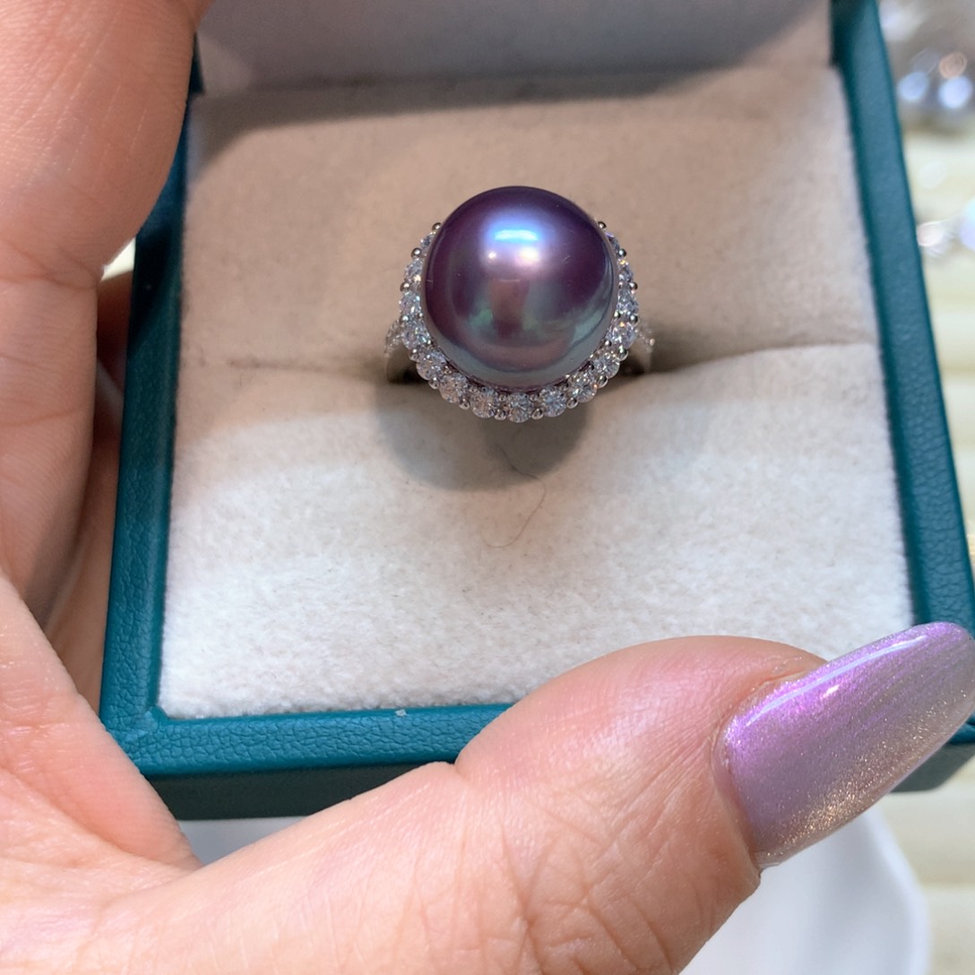 淡水珍珠戒指银S925镶嵌