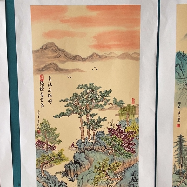 国画三尺手绘山水