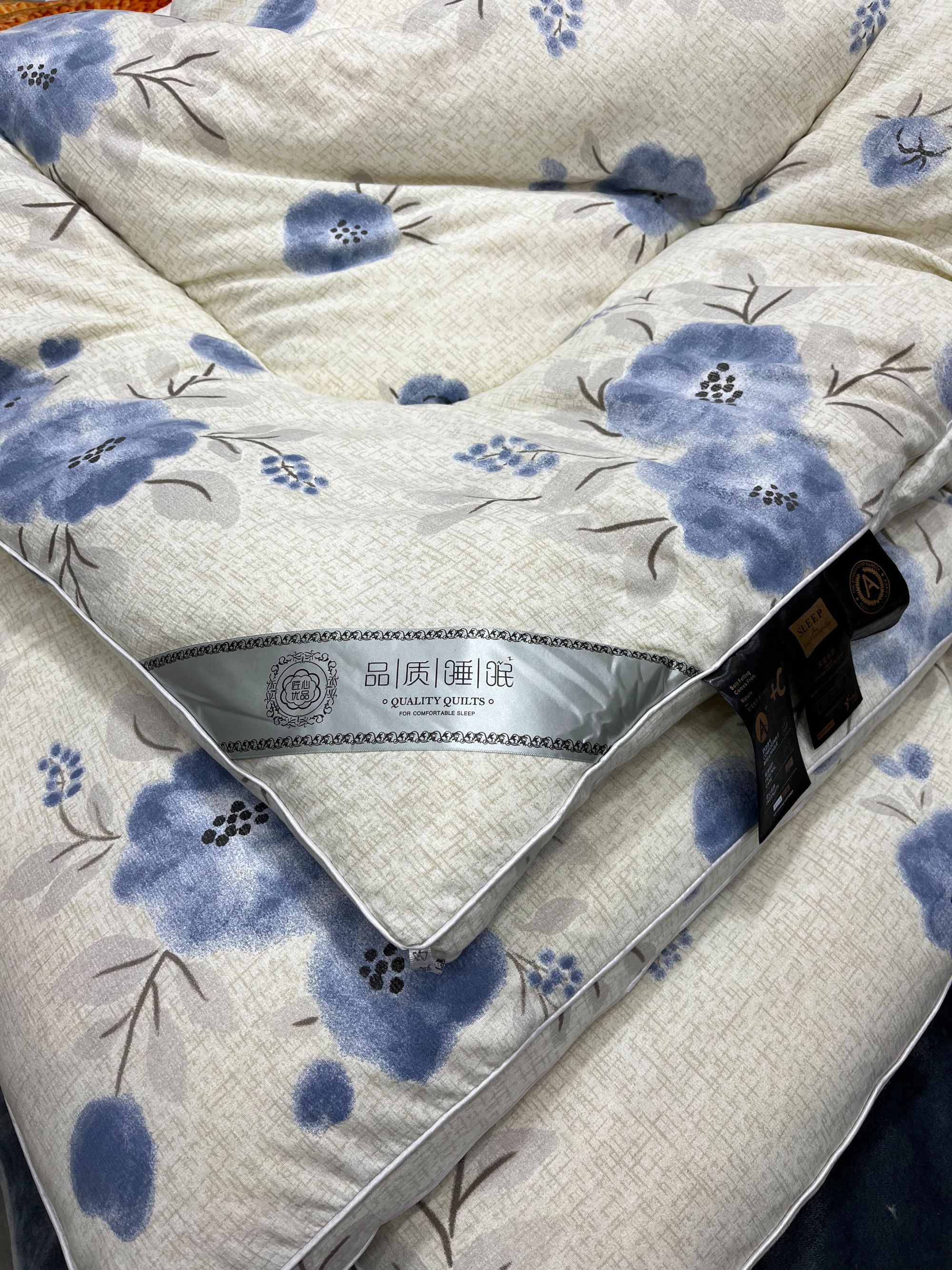 蓝色花立体被200*230cm双人加厚冬被8斤