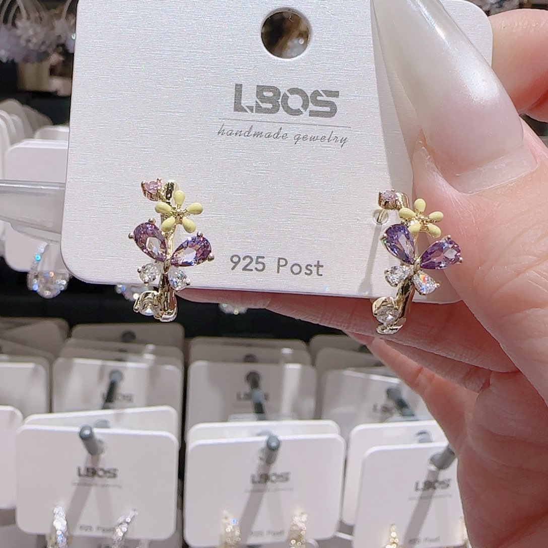 锆石铜合金925银耳环