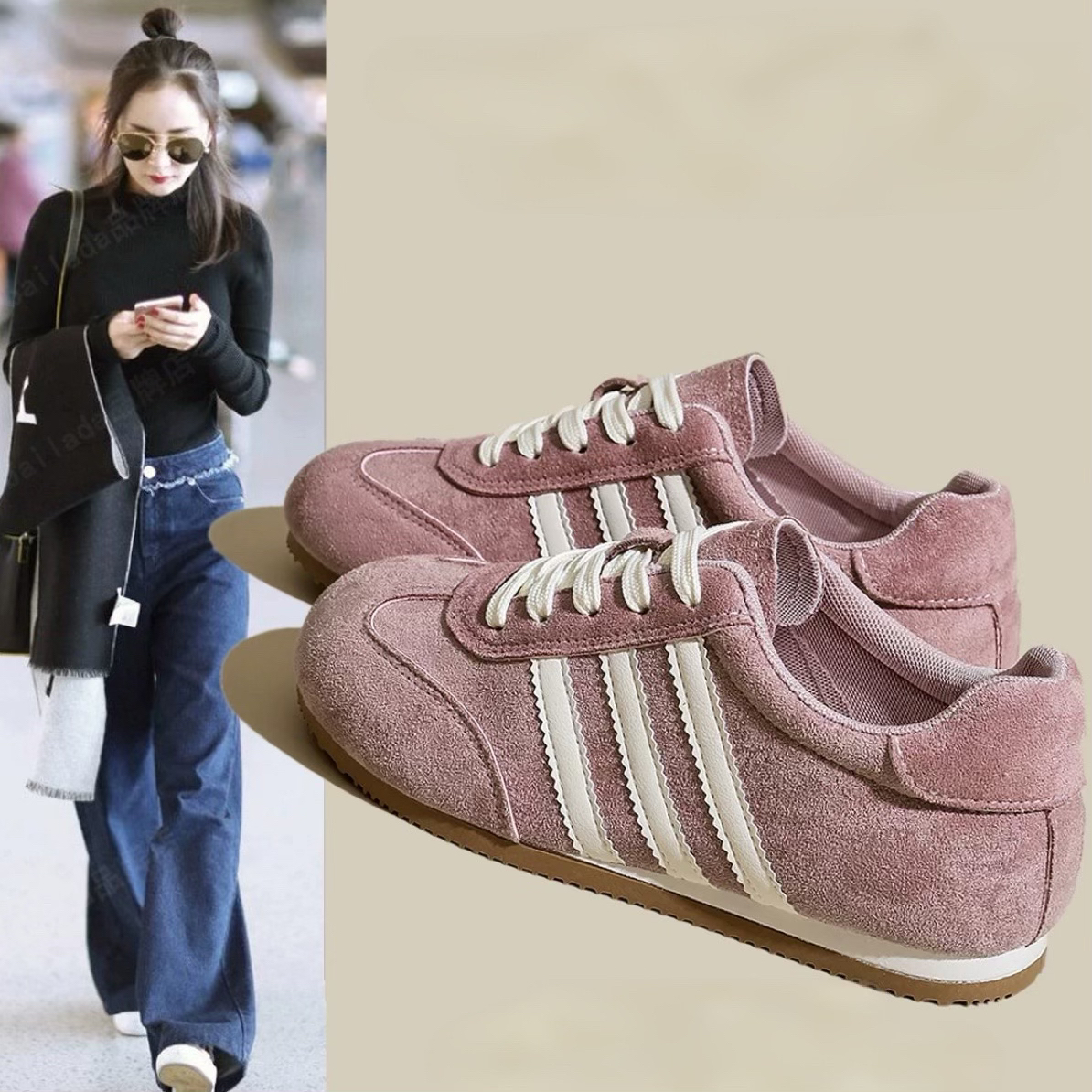 开播专用链接，请勿自拍，圆头平底ins德训鞋百搭早秋款职场