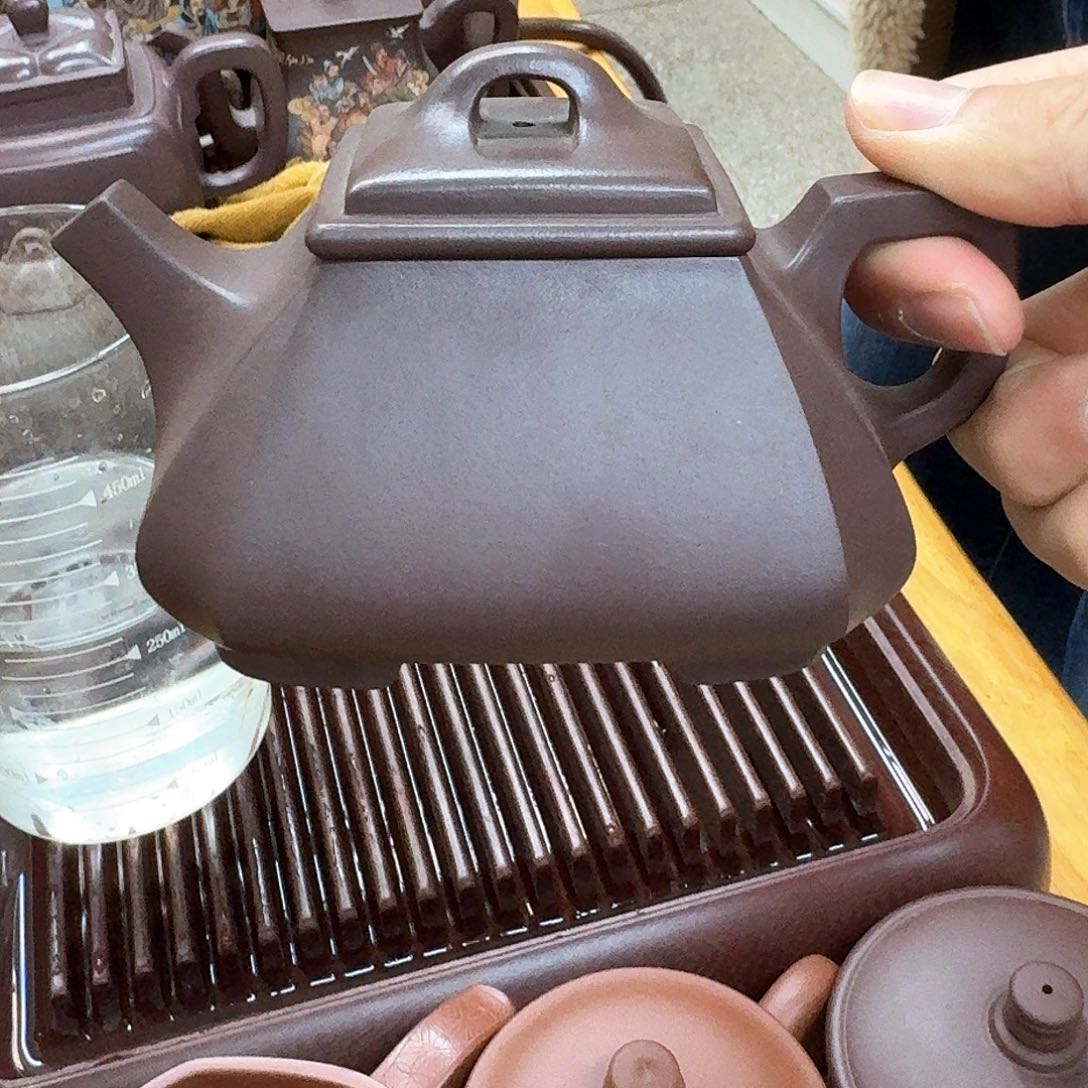 紫砂茶壶紫砂壶四方抽角石瓢280cc