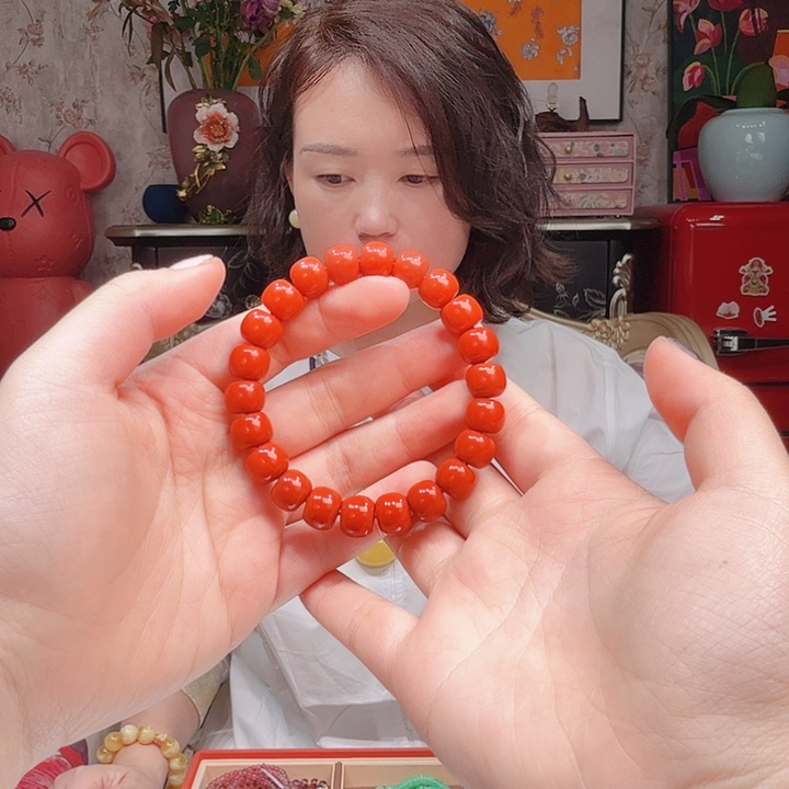 南红玛瑙手链未镶嵌手串