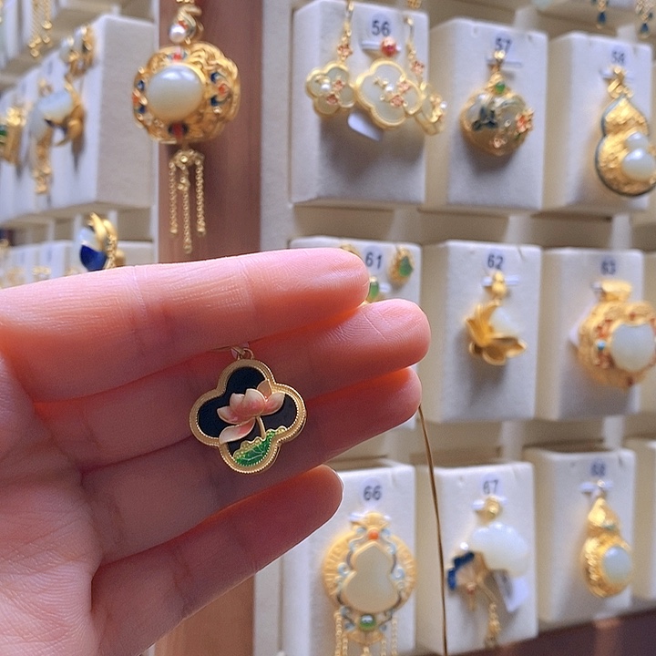 和田玉颈饰银S925镶嵌