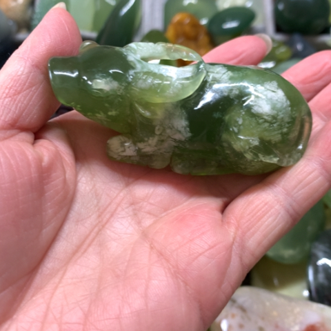 蛇纹石玉未镶嵌手把件