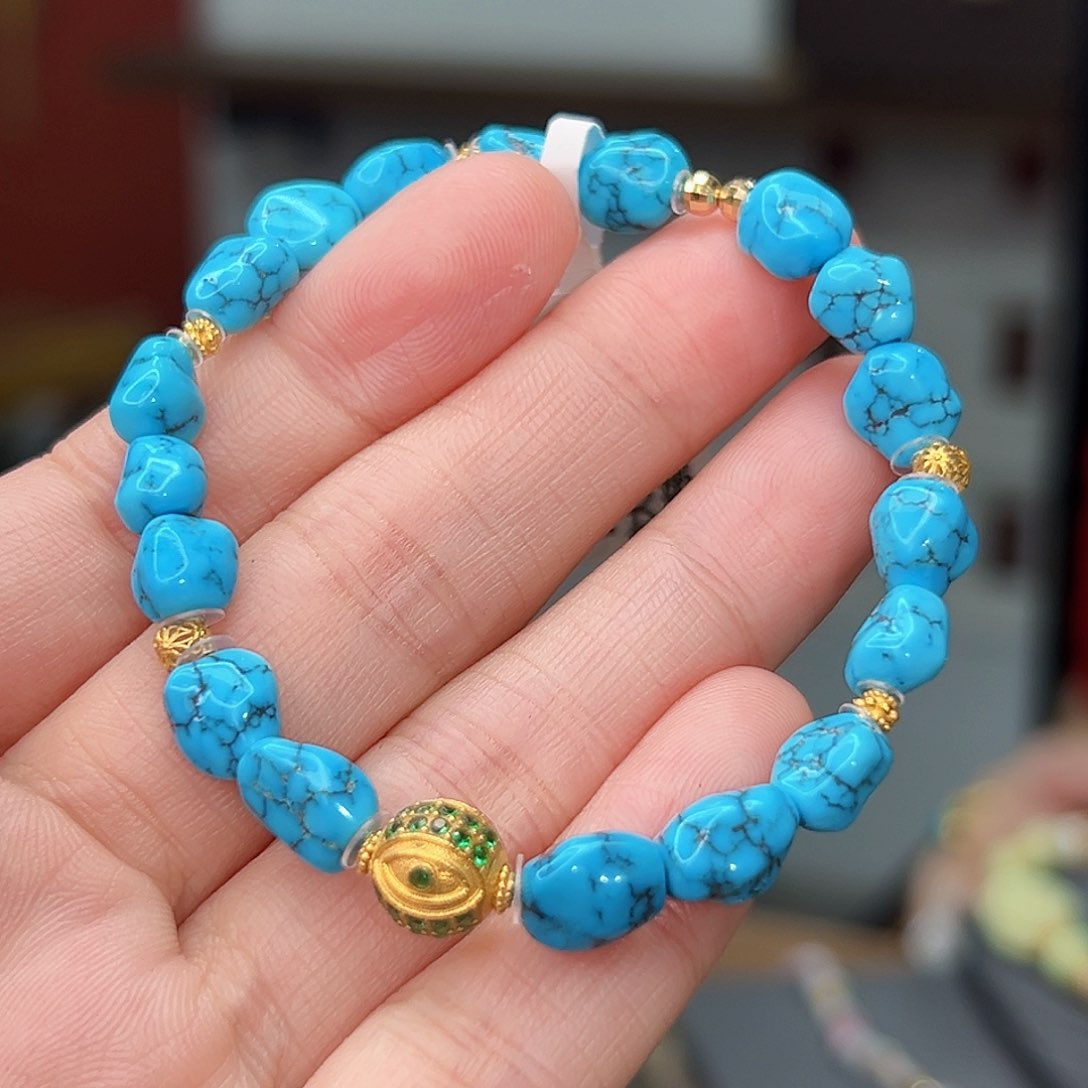 绿松石珠宝奇石18K金镶嵌慧*儿