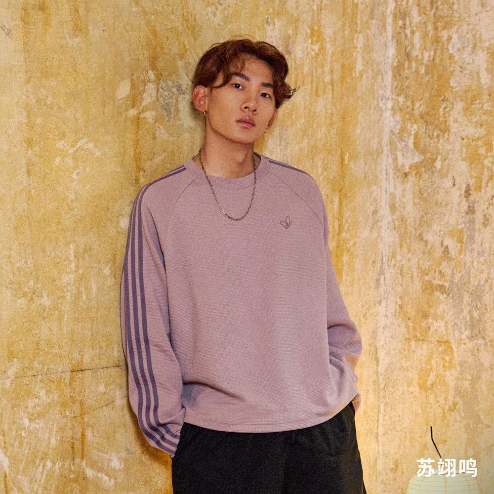 Adidas三叶草 苏翊鸣共创华夫格运动长袖圆领T恤KH1175  KH1176