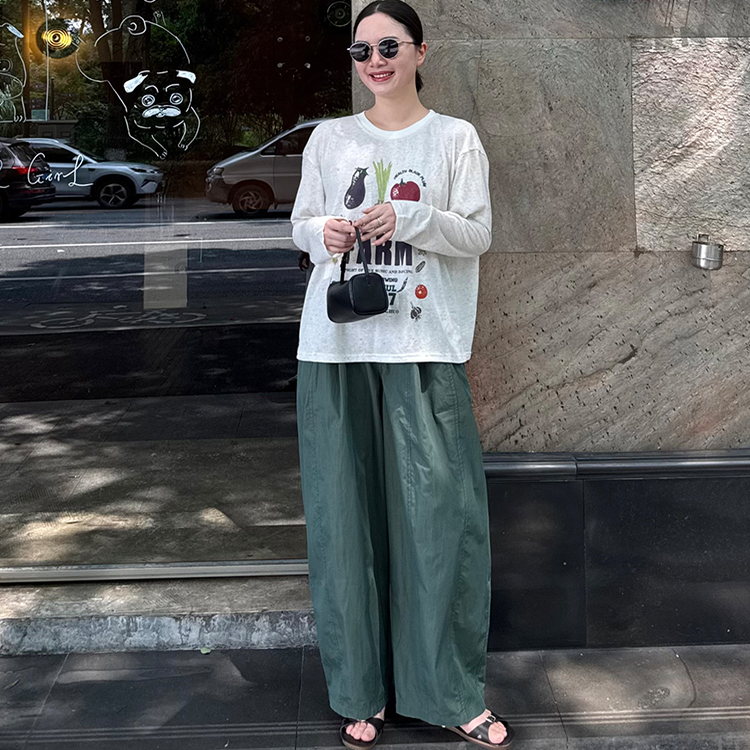 【丙火丁火】休闲阔腿裤女2025夏季新款薄款遮肉显瘦胖mm夏季神裤
