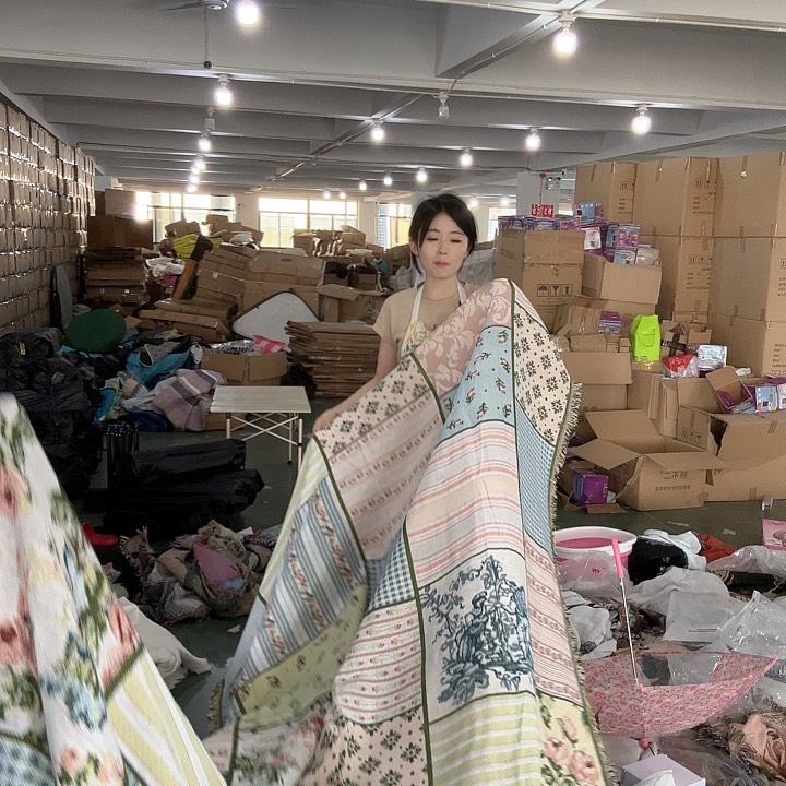 格子田园风超大盖布