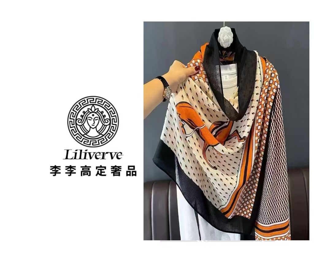 风秋季新款韩版马印花棉麻薄纱巾防晒披肩女用丝巾