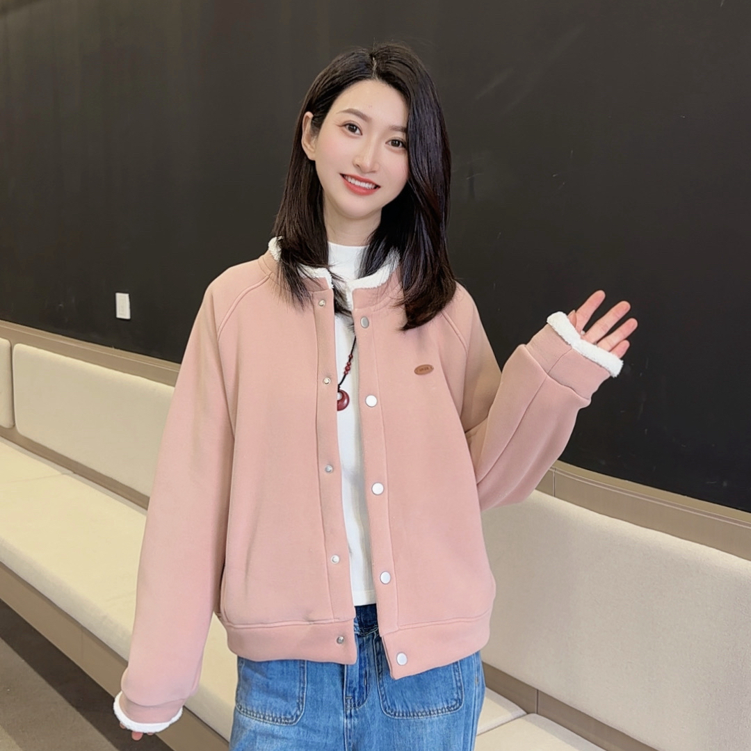 UU-[保暖时尚]2025秋冬新款百搭加绒厚款拼接显瘦外套O-U051