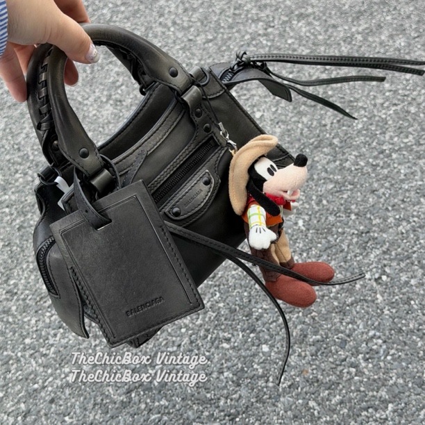95新 Balenciaga/巴黎世家 只盒/Neo cagoles mini做旧机车包