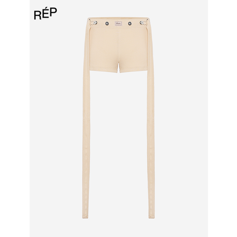 JEAN PAUL GAULTIER设计师品牌米色飘带短裤 26PS买手店早春 NO退