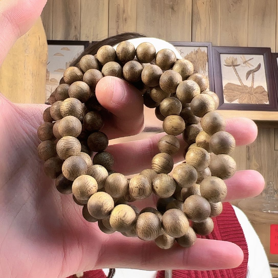 沉香手串香港野料圆珠单圈09规格多样性发货一条