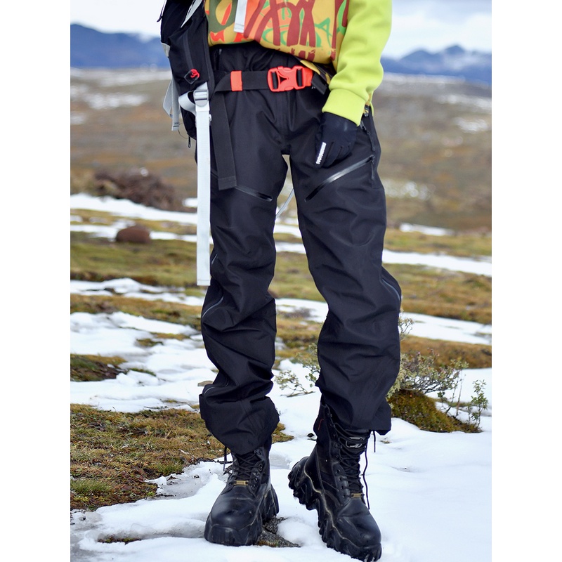 北京森林户外新品秋冬宽松显瘦防风防水透气登山徒步冲锋裤男女