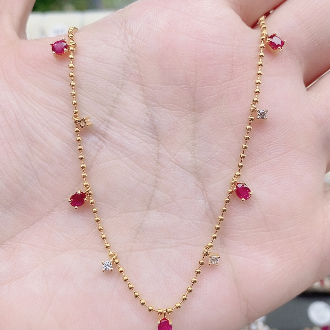 颈饰红宝石银S925镶嵌