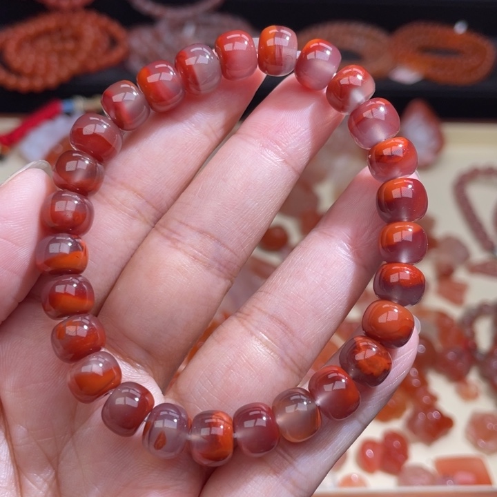 南红玛瑙聚宝盆单圈8m+未镶嵌824