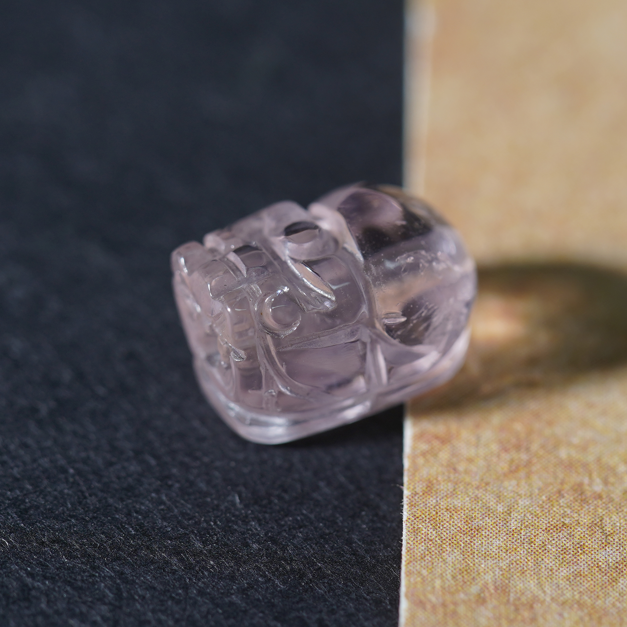 【韵洁珠宝】玻璃体碧玺貔貅配饰（粉色）/P5315/多样性发一件