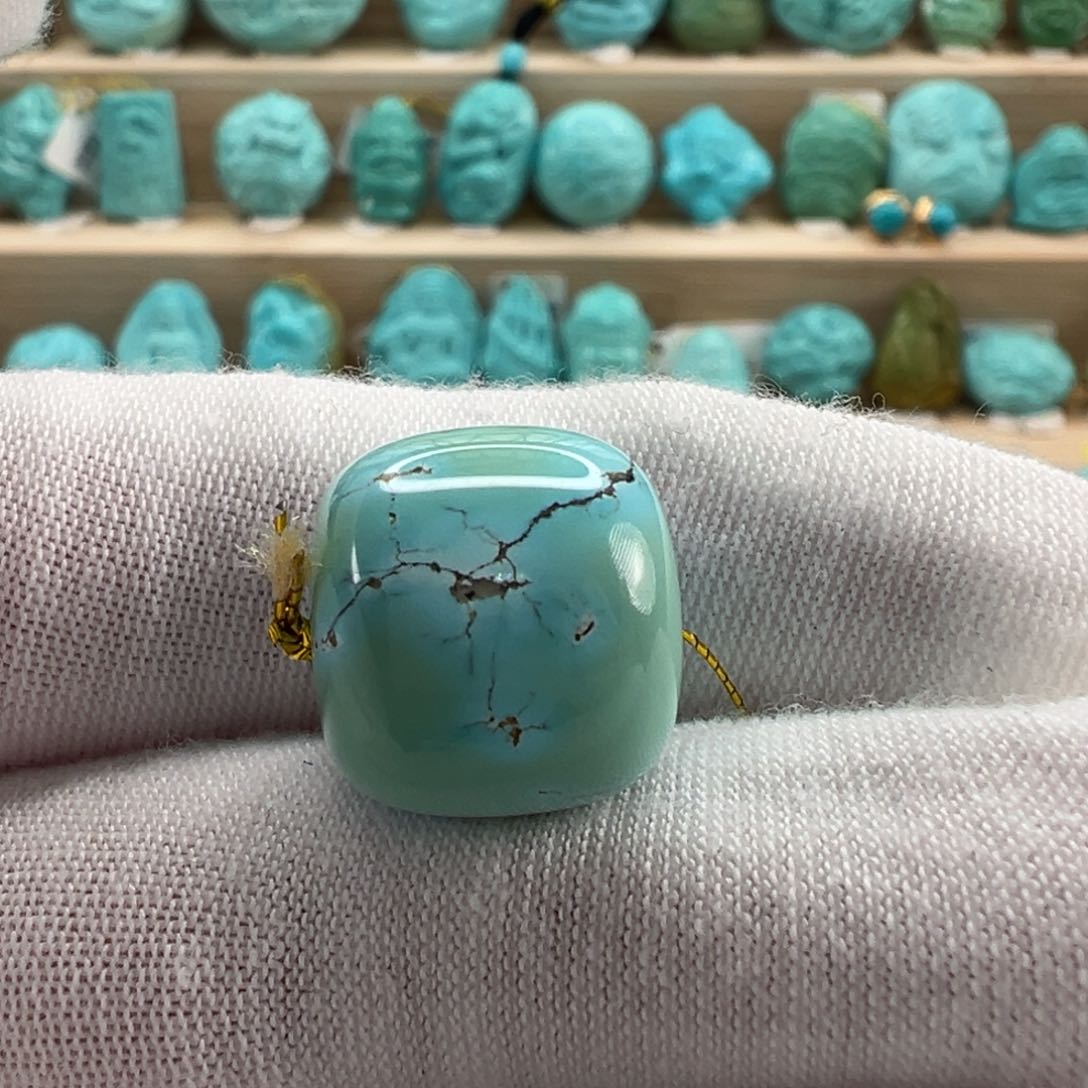 未镶嵌绿松石老型珠15x13.8mm