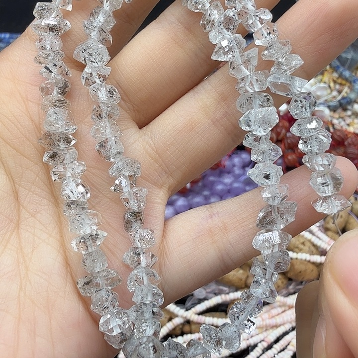 未镶嵌珠宝半成品水晶卡7油胆闪灵双尖一条