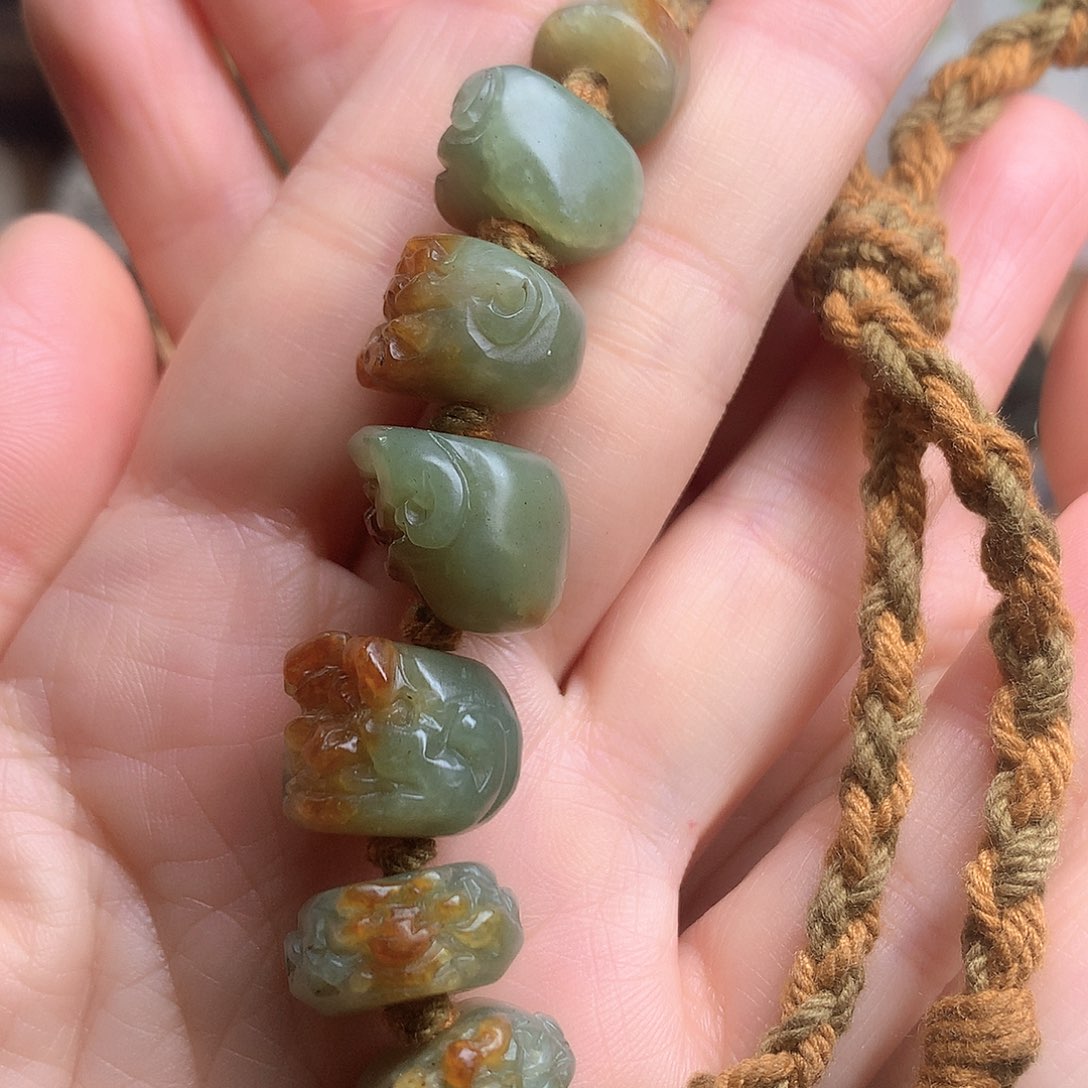 手串未镶嵌岫岩河磨玉（透闪石质玉）