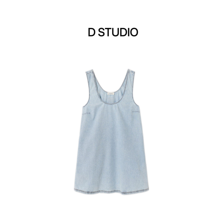 D STUDIO 牛仔背心连衣裙 D2839