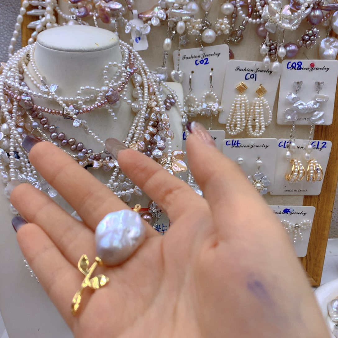 淡水珍珠耳饰银S925镶嵌S**?