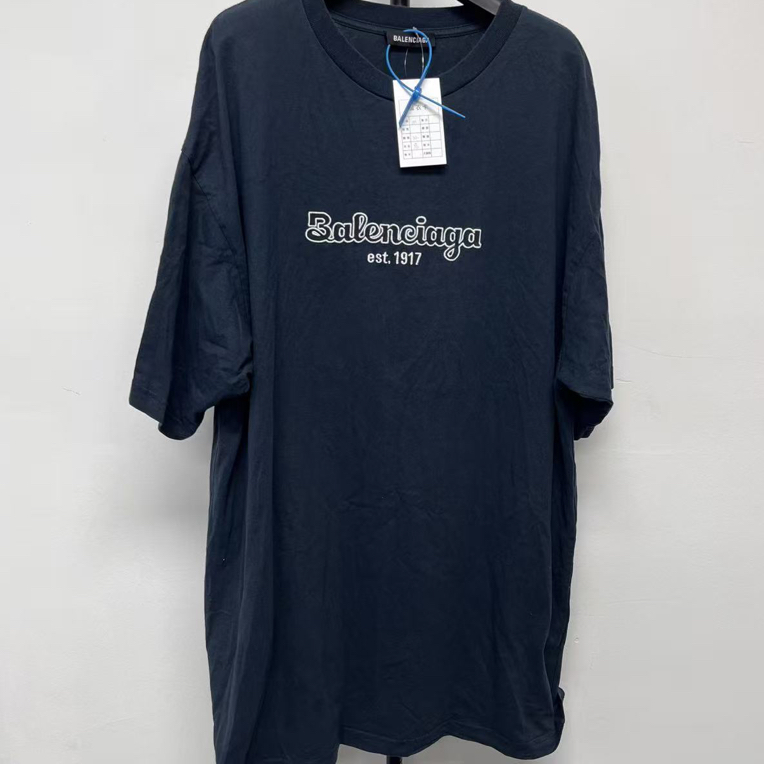 未使用 Balenciaga/巴黎世家 纯色Logo印花休闲短袖T恤 M码 01479
