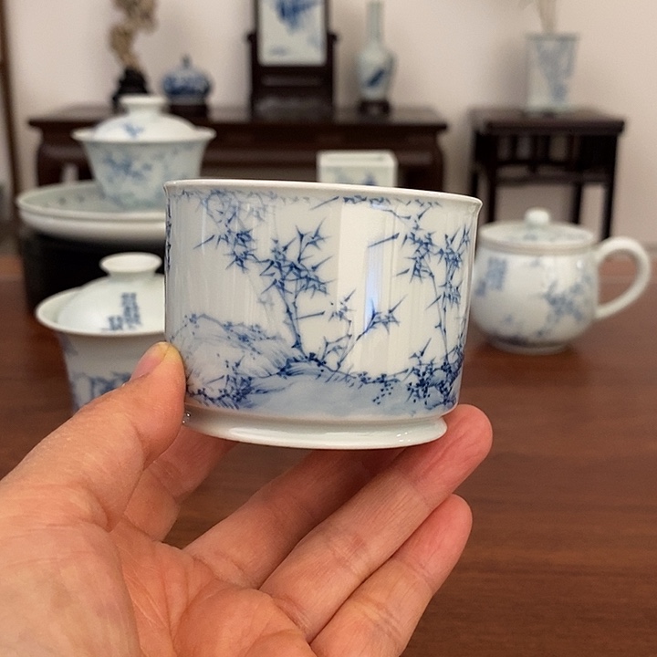 景德镇艺术墨竹单杯100cc